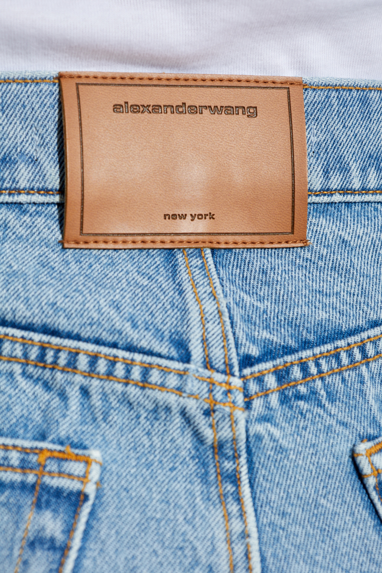 Niebieski Jeansy z efektem `vintage Alexander Wang - Vitkac
